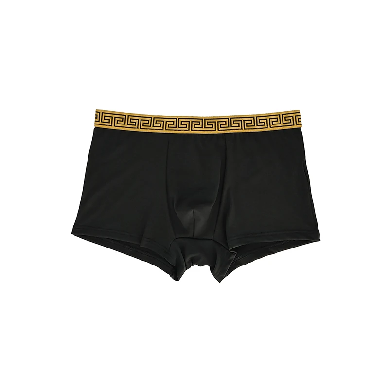 5-częściowy zestaw męskich bokserek z nadrukiem na pasie, czarne, wygodne, elastyczne majtki męskie