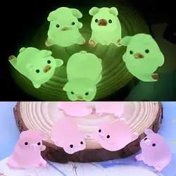 6pcs Pig Miniature Statue Luminous Glow Pig Kawaii Mini Portrait Mini Fairy Garden Landscape Car Home Decor Accessories