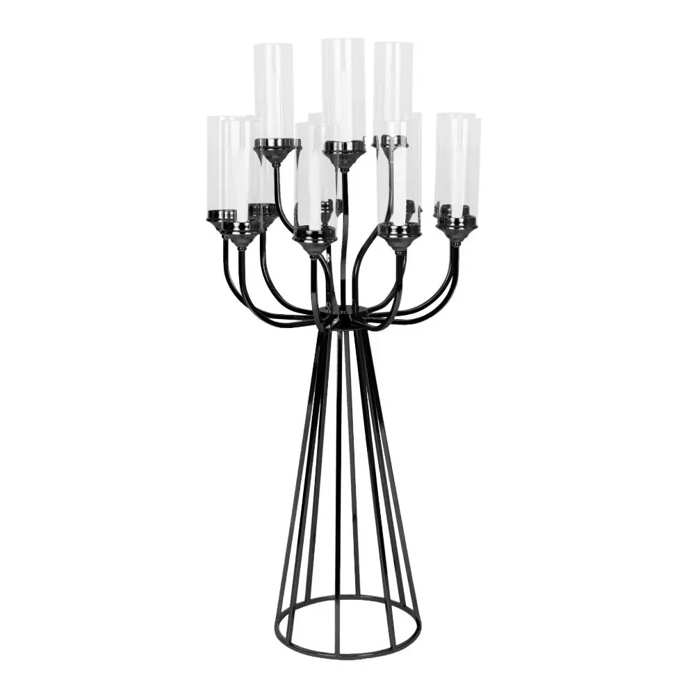 6pcs)Romantic Wedding Reception Stage Candelabra Stand Wedding Stage Backdrop Candle Stands