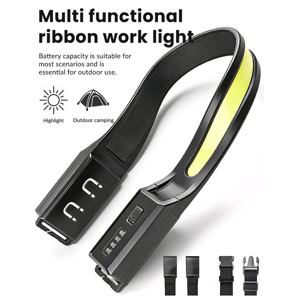 

Rechargeable COB LED Neck Work Light, 2 Brightness Modes, Type-C Charging, IPX4 Waterproof, Hands-Free for Camping Auto Repair
