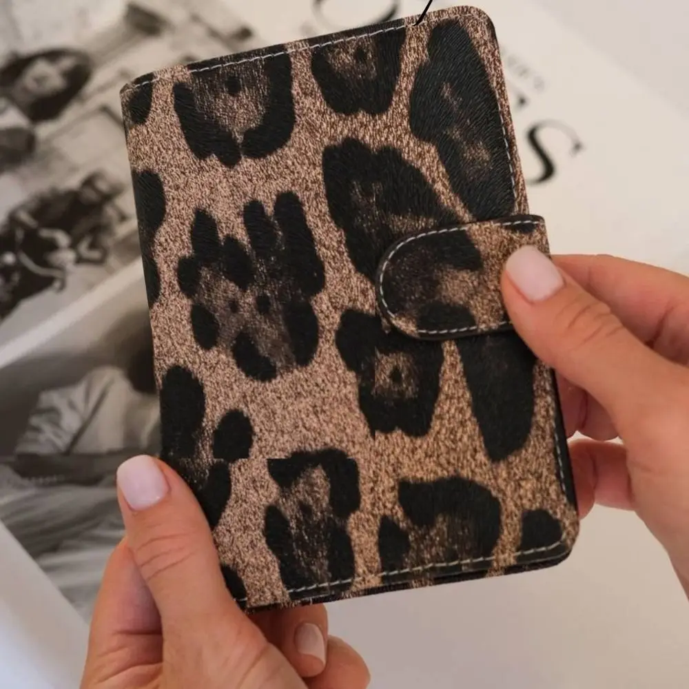 

PU Passport Holder Waterproof Multiple Card Slots Passport Cover Case Brown Leopard Ticket Protective Bags Travel Accessories