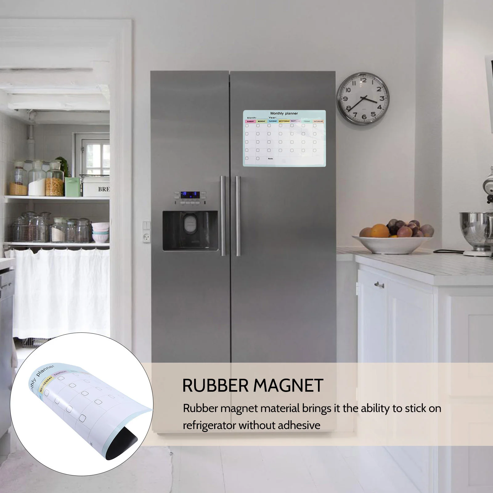 

1Pcs Magnetic Monthly Plan Board High Grade Wipe Clean Surface Reusable House Schedule Board with Ample Note Space for to Do