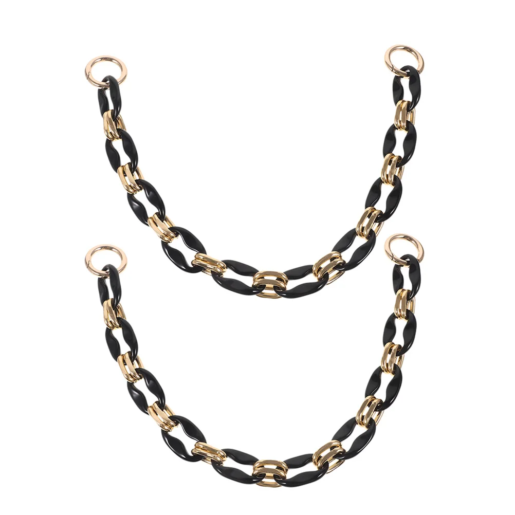 

2Pcs French Vintage Bag Chain Replacement Strap Durable Underarm Purse Short Handle Chain Shoulder Bag Accessories