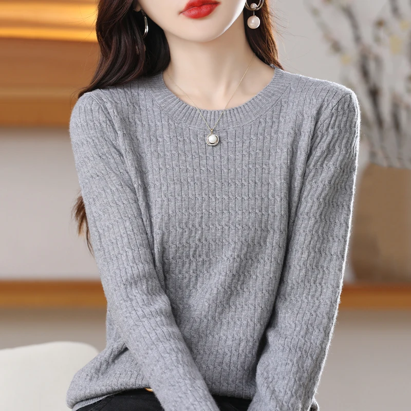 Ранняя осень, круглая трикотажная основа Ne Long Sve irt, женская верхняя одежда, верхняя одежда, свитер, универсальный женский свитер