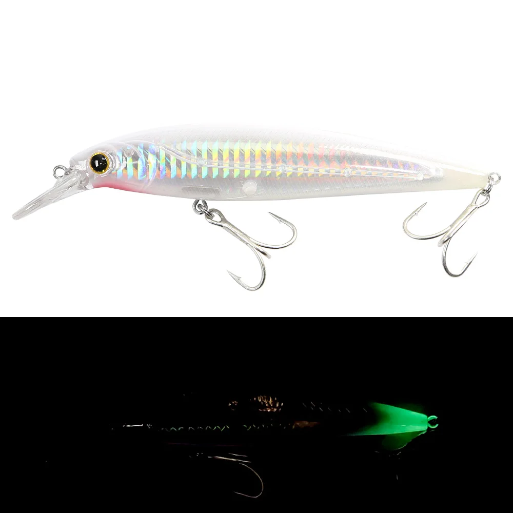 B&U Minnow Jerkbait Köder Künstlicher Köder Weitwurf Salzwasser Seebarsch Hecht Angeln Wobbler Angelgerät Haken Harter Köder