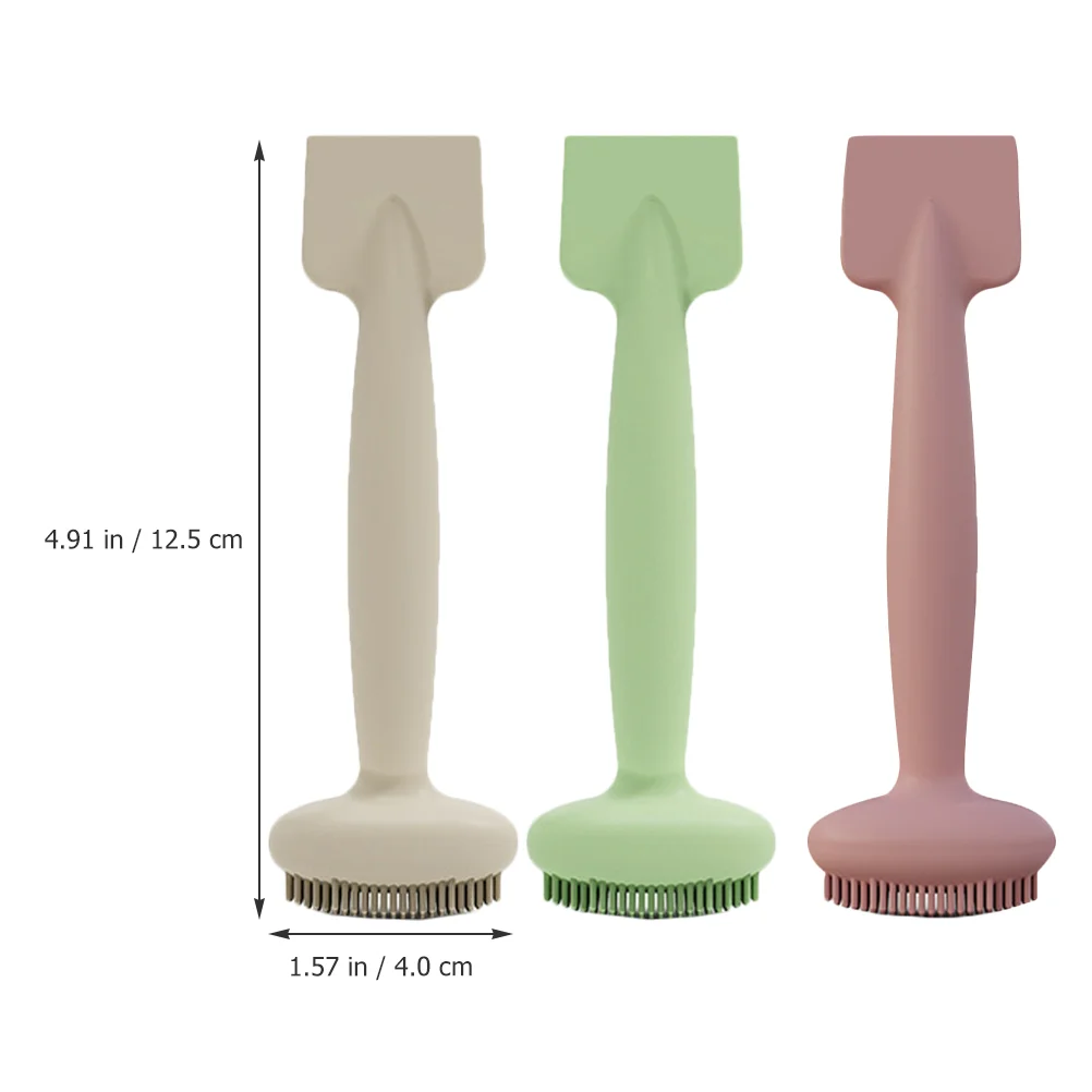 3 Pcs Facial Mask Silicone Double Ended Cleansing Brush Set Tea Green Tea Spatula Professional Mud Applicators