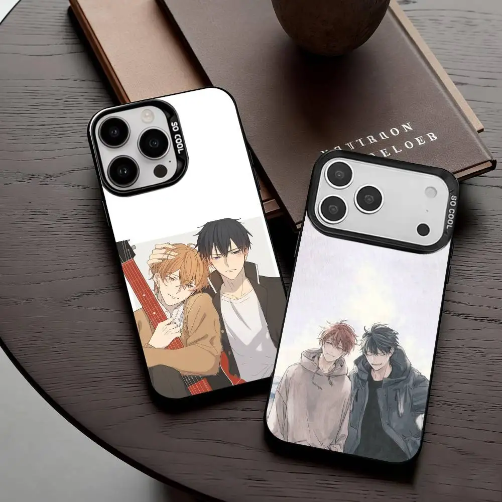 

G-Given BL Anime Ritsuka M-Mafuyu Sato Phone Case For iPhone17,16,15,14,13,12,11 Plus,Pro Max Candy Silver Plated Inside Cover