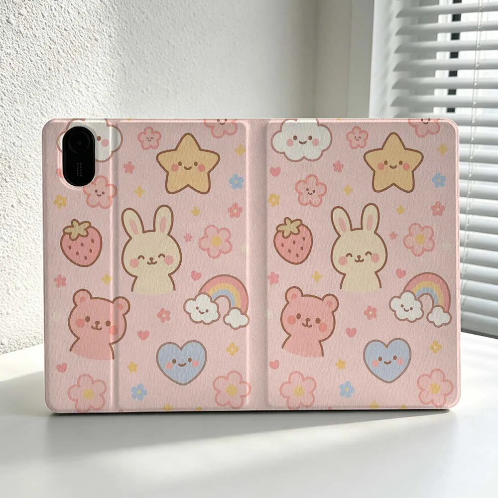 Cute Rabbit Bear Pattern For Xiaomi Redmi Mi Pad 8 7 6 5 4 2 SE K Pro Max Ultra Poco Pad Soft Inch Tablet Case Cover
