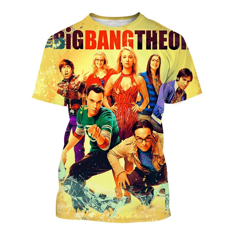 TV Series The Big Bang Theory Summer 3D Printing Short-sleeved Round Neck Men\'s T-shirt Hip-hop Fashion Casual Unisex Cool Tops