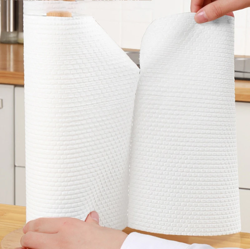 Multi Functional Tearable Non-woven Fabric 50 Pcs/Roll Of Reusable Lazy Rags Kitchen Cleaning Dish Cloth Hand Towel Rolls