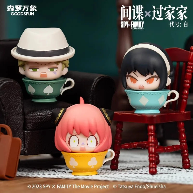 SPYFAMILY Afternoon Tea Time Mini Dolls Q Version Figures Model Twilight Anya Forger Yor Toy Anime Characters Ornaments Gifts