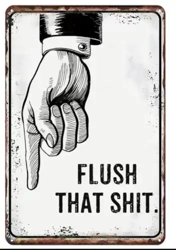 BATHROOM WALL METAL TIN SIGN 