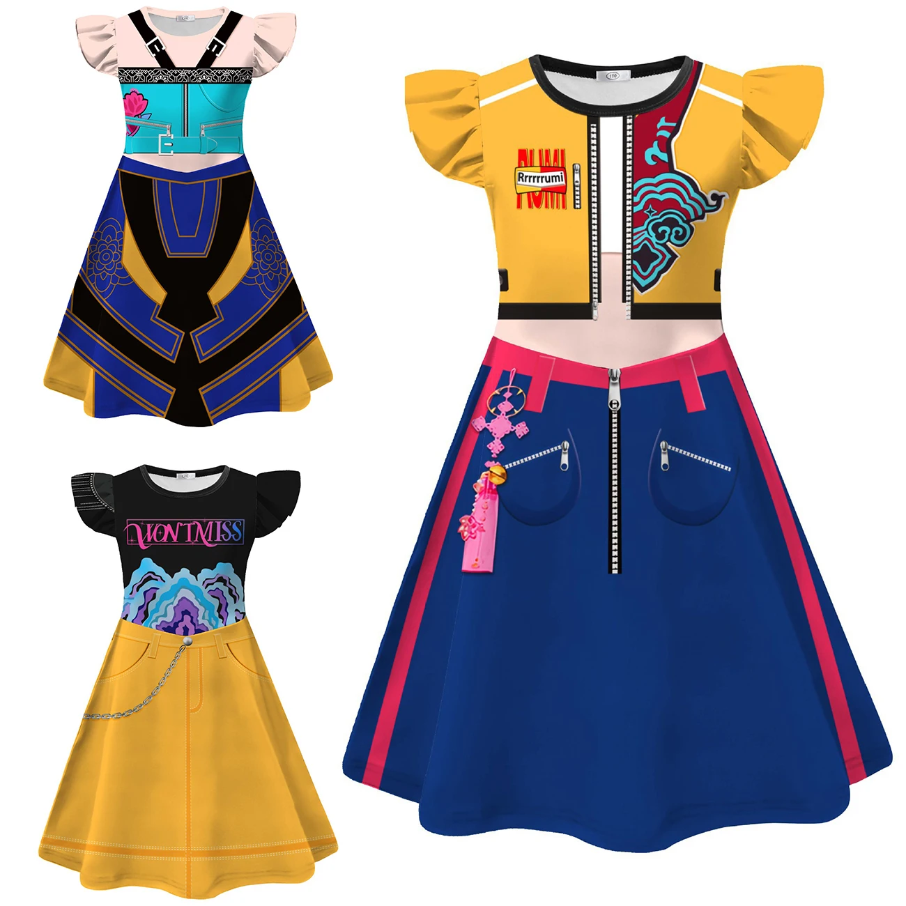 

Halloween Costume Movie K-Pop Witch Hunter Cosplay Costumes Kids Rumi Mira Zoey Same Style Role-play Dress Girls Party Dresses