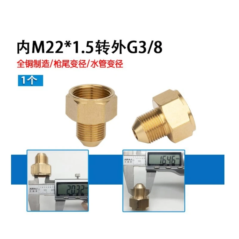 Pressure Washer Adaptor Female M22 to G3/8 Male Thread Brass Connector Nozzle For Washer Gun Hose Pipe