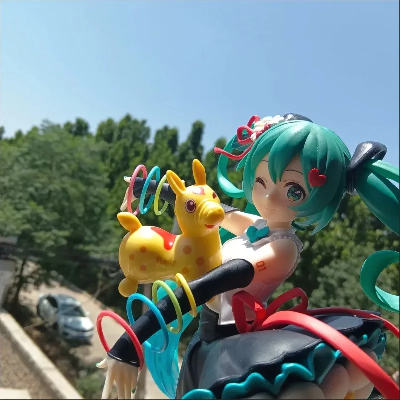 

Japanese Bandai AMP HATSUNE MIKU Rody Jumping Horse Anime Figure Desktop Ornaments Children's Gifts Peripheral Pixiv Model Doll