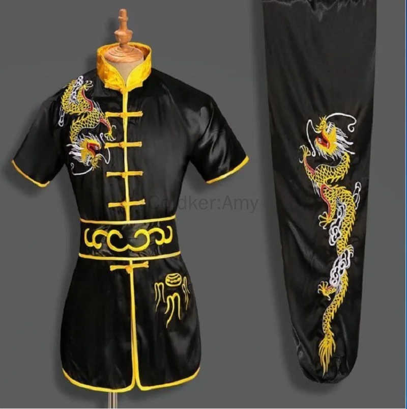 

Traditional Chinese Clothing Set Men Women Embroidered Dragon Kung Fu Suit Tai chi Wushu Uniform Outdoor Sport Jacket Pants Sets
