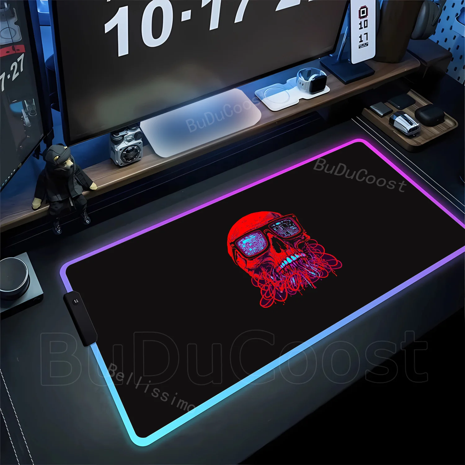 RGB Skull Art Mouse Pad Rug Mouse Mat Color Slant Waterproof Setup Gaming Accessories Control Type Mouse pad Gamer pad xxl