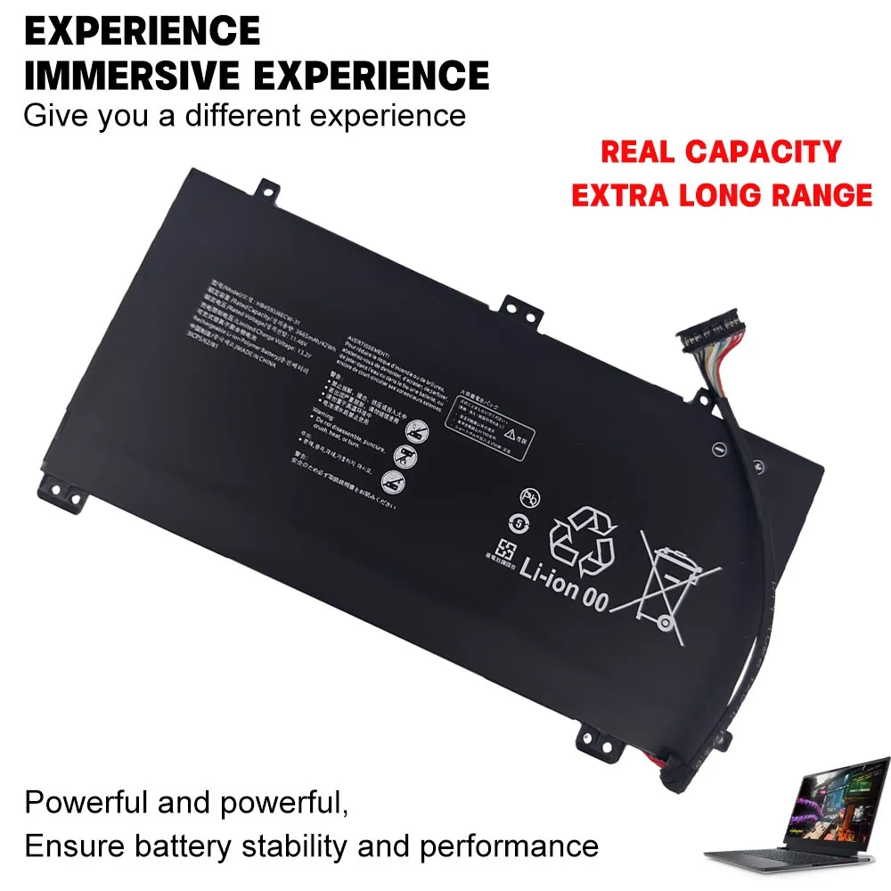 HB4593J6ECW-31 11.4V 41Wh 3600mAh Laptop Battery for Huawei MateBook 13 WRT-WX9/HN-W19L/WRTB-WFE9L/WRTB-WFH9L/WRTB-WFH9F