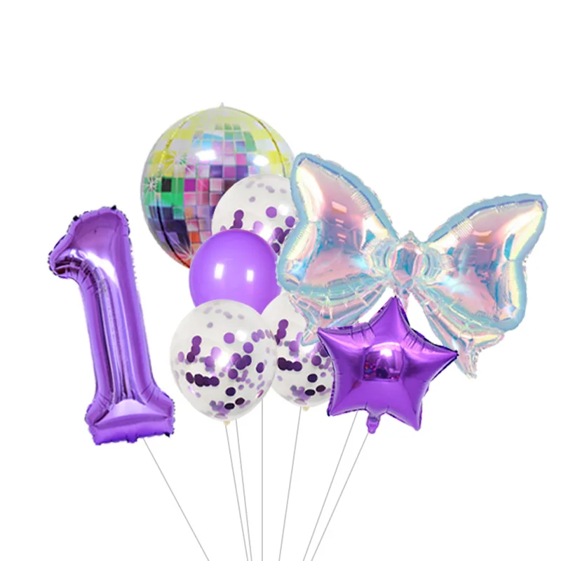 Kpop Disco Music Balloon Arch Kit Pink Purple Silver Latex Balloons for Disco Music Prom Fan Gatherings Birthday Party Decor