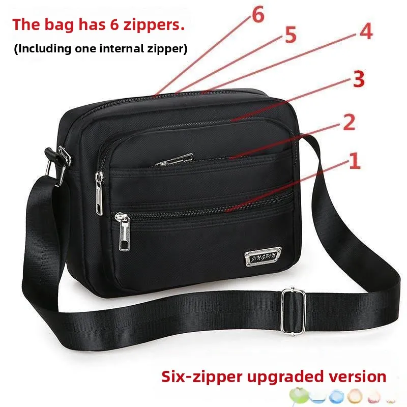 

Multi-Layer Canvas Cashier Bag Men's Single Shoulder Crossbody Bag for Street Vendors And Business Use Casual Nylon Purse