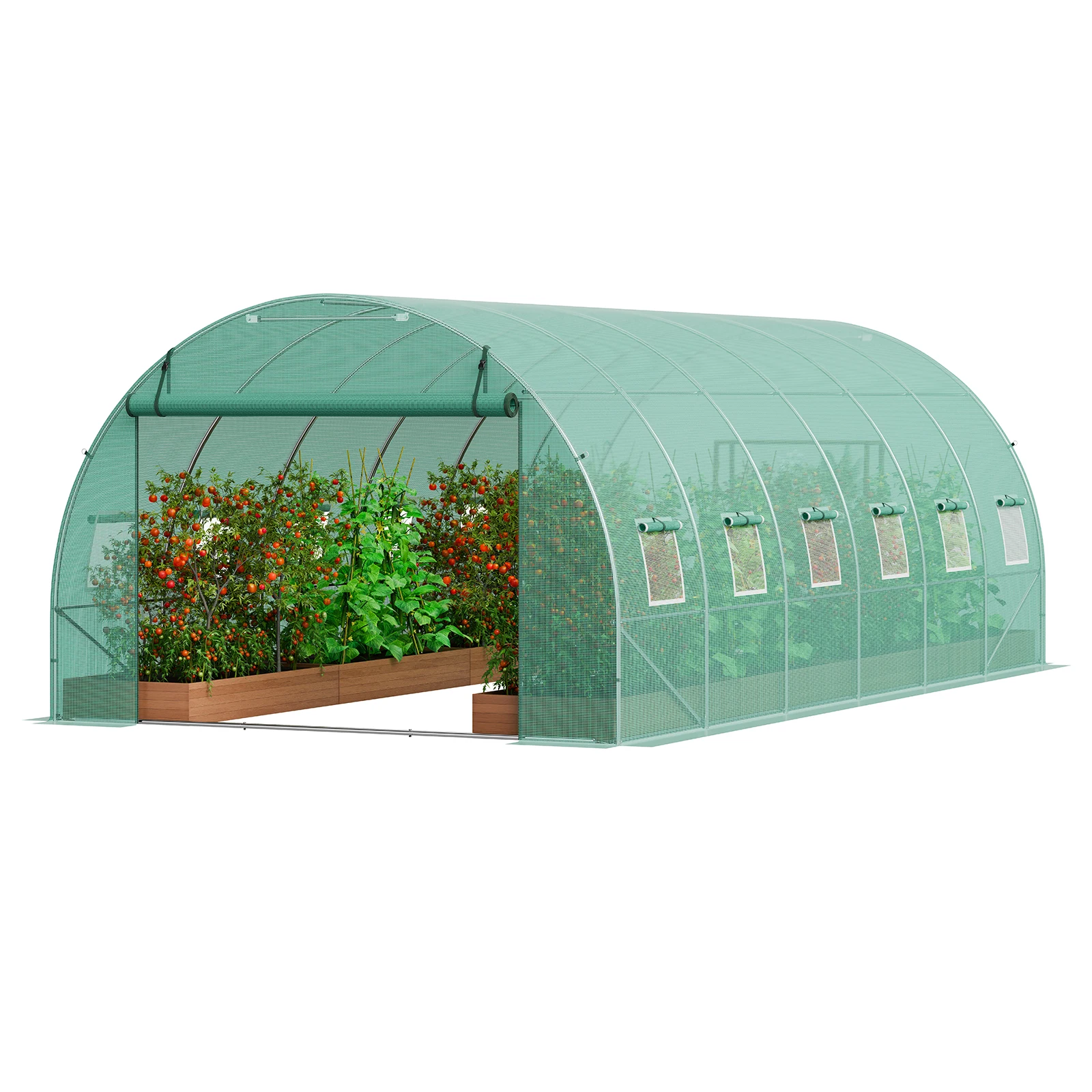 VEVOR Walk-in Tunnel Greenhouse 20x10x7ft Hoop House Greenhouse Tunnel Upgrade Plant Green House for Plants to Resist Frost