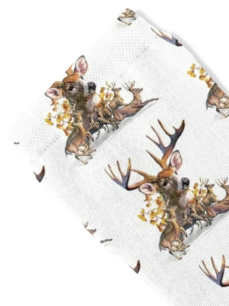 Deer Collage Socks colored funny gift tennis cotton Socks For Girls Men's
