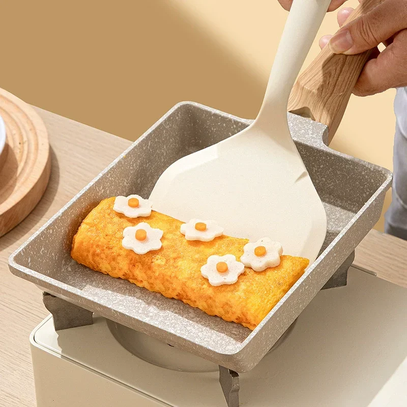 Espátula de silicona para panqueques, sartén antiadherente, cuchara para hornear para huevos, pescado, Pizza, carne, pala, cuchara abatible de cocina resistente al calor