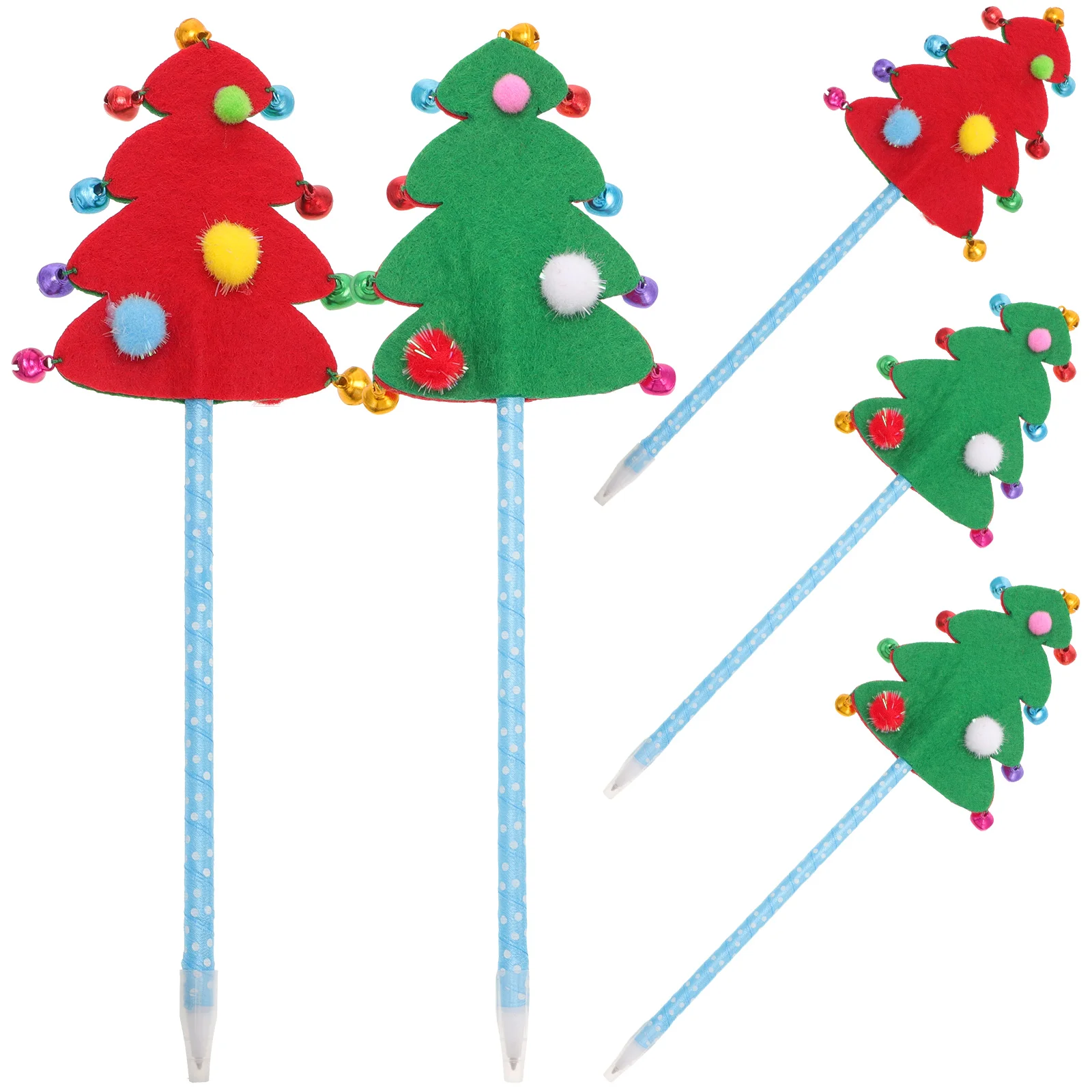 

5Pcs Christmas Ballpoint Pens Cute Tree Shape Kids Pens Set Student Stationery Writing Tools for Daily Notes Coloring
