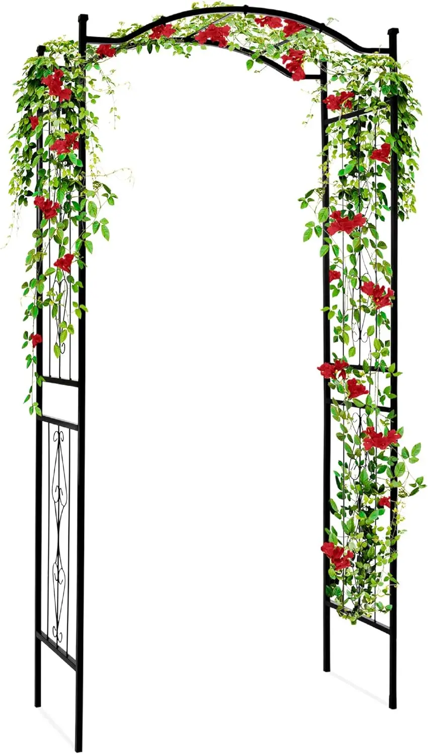 Best Choice Products 92in Steel Garden Arch Arbor Trellis for Outdoor, Yard, Garden, Climbing Plants w/Decorative Wire Lattice