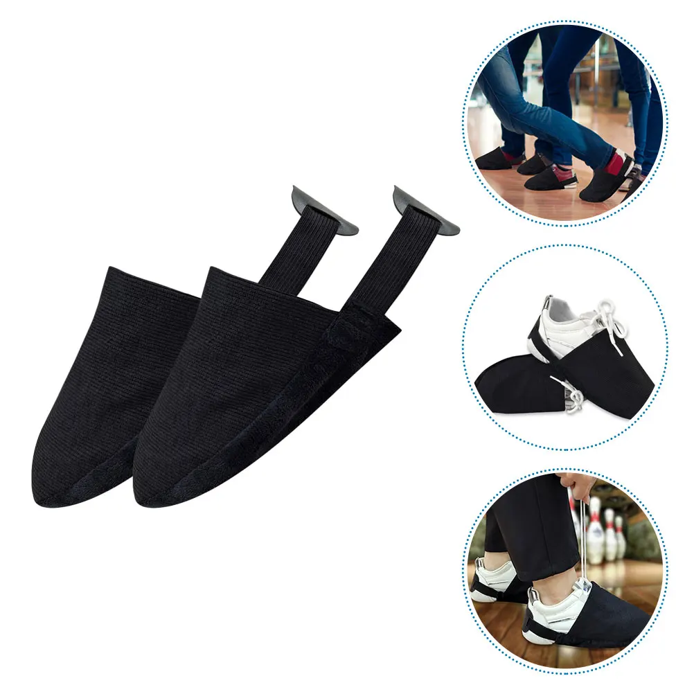 

Bowling Shoe Covers Elastic Slider Fabric Shoe Accessories Kids Portable Gym Mat For Sports Use Reusable Lightweight
