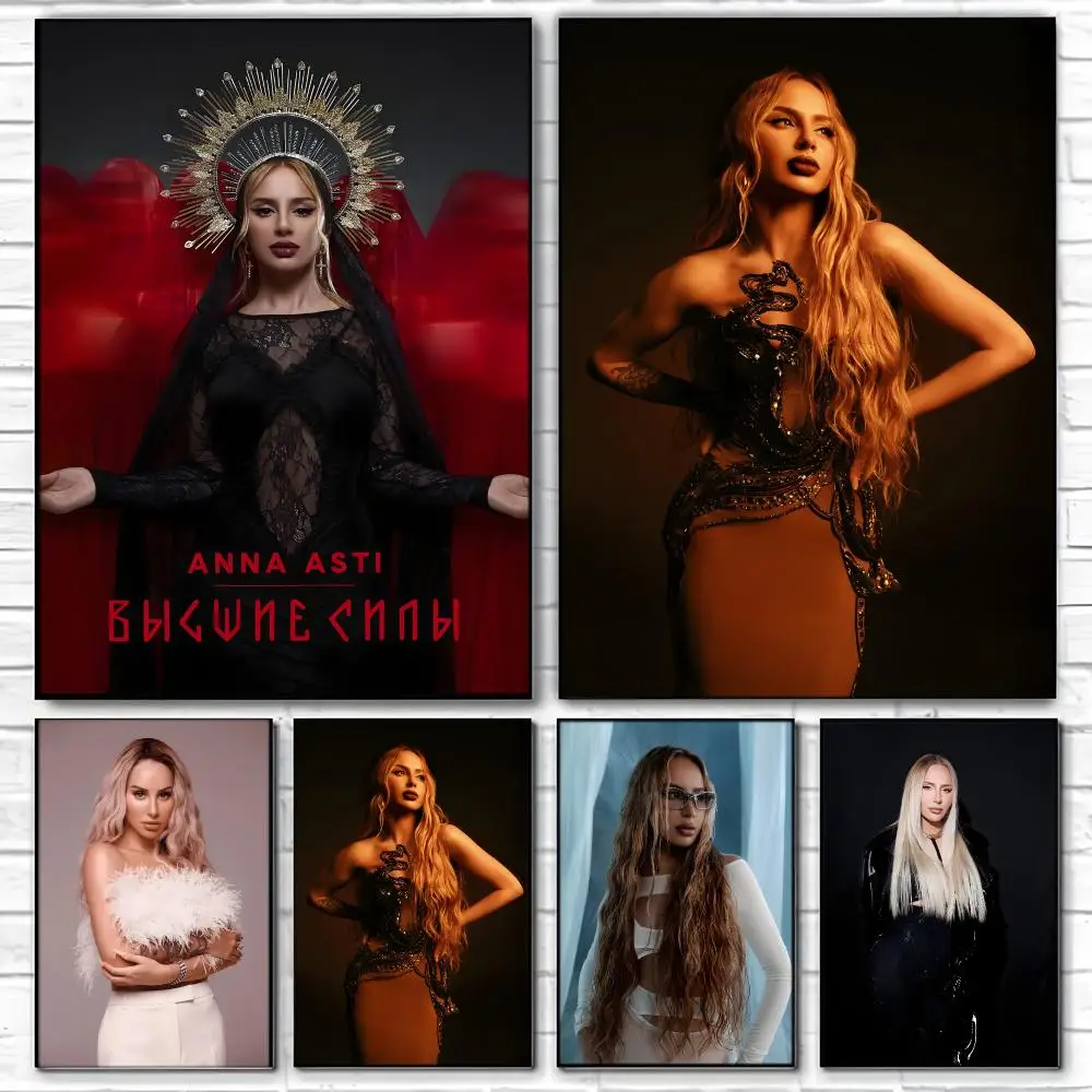 Russian Pop Singer A-ANNA ASTI Poster  Self-adhesive Art Waterproof Paper Sticker Coffee House Bar Room Wall Decor