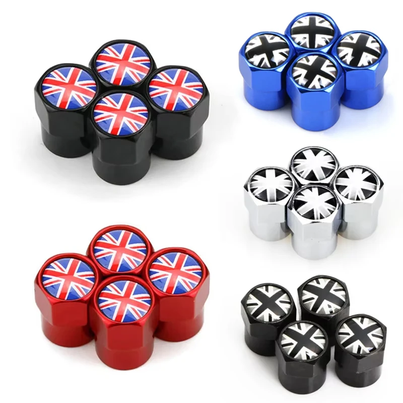 4Pcs Car Wheel Tire Stem Air Valve Caps Covers For MINI COOPER S JCW F56 F55 F60 R55 R56 R58 R60 R61 Auto Exterior Accessories