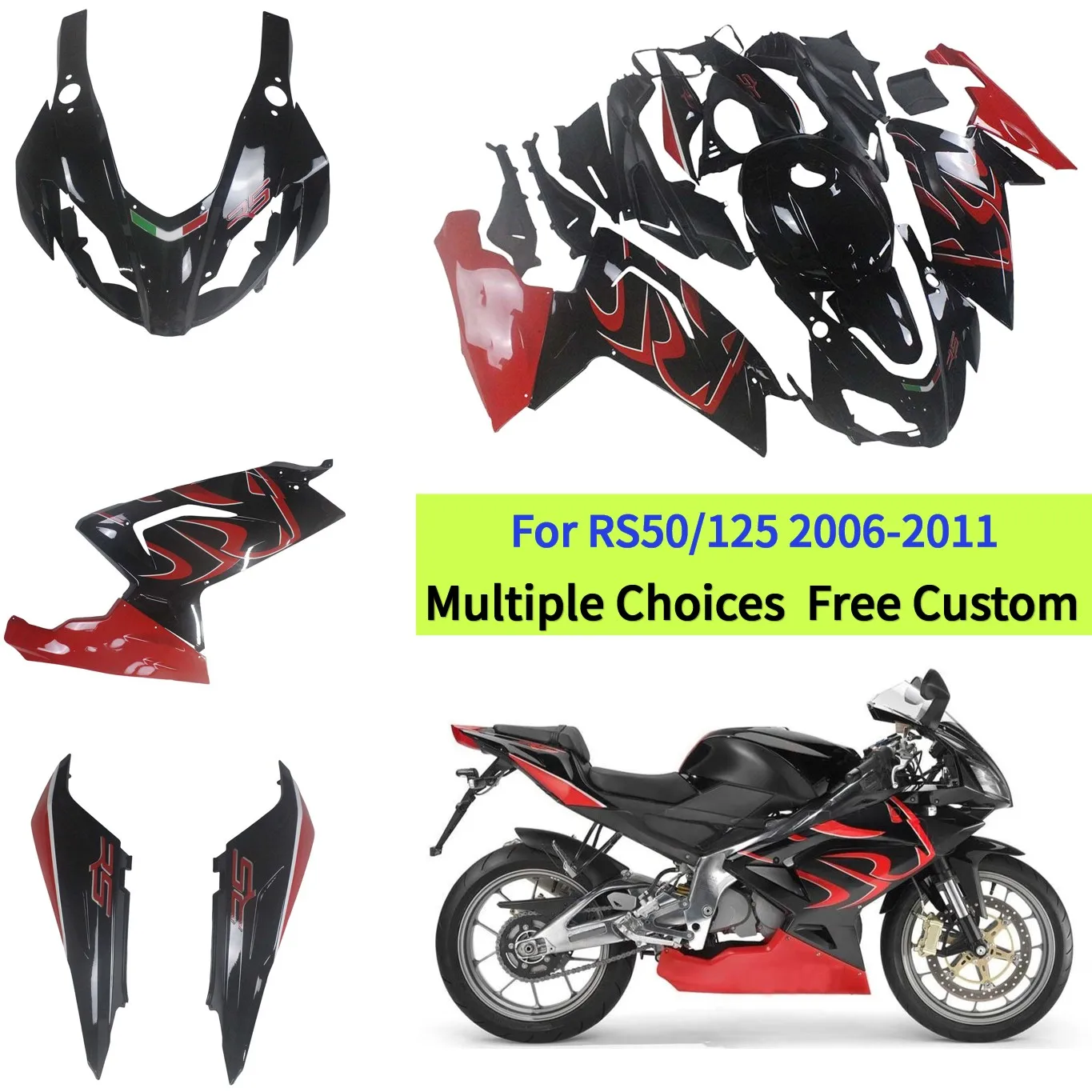Full Injection Fairing Combo For Aprilia RS125 2006-2011 RS 125 06 07 08 09 10 11 Motorbike Bodywork Cowling Plastic Set