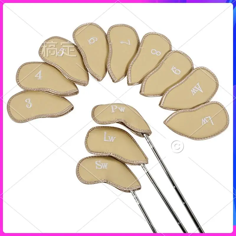 

AUU-Hook And Loop Iron Cover Club Cap Cover Embroidery Golf Iron Cover Club Protective Cover