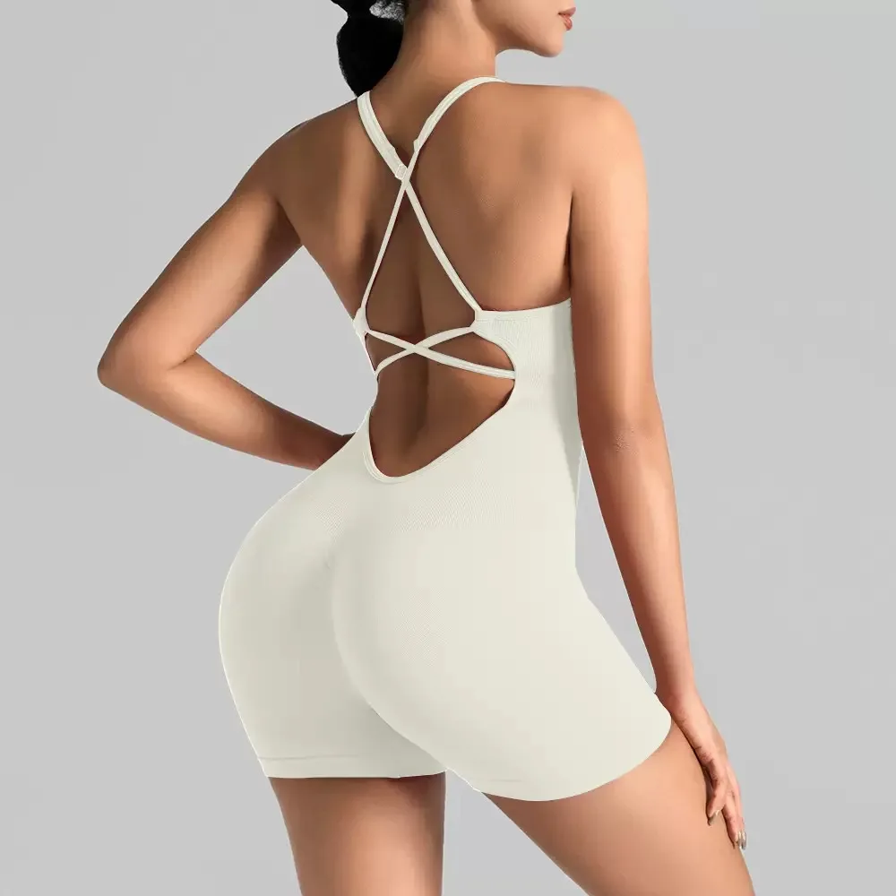 Summer Rompers Sportswear Woman Gym Combi-pants Women Jumpsuits Sport Yoga Clothes Female Fitness Overalls Shorts Bodysuit
