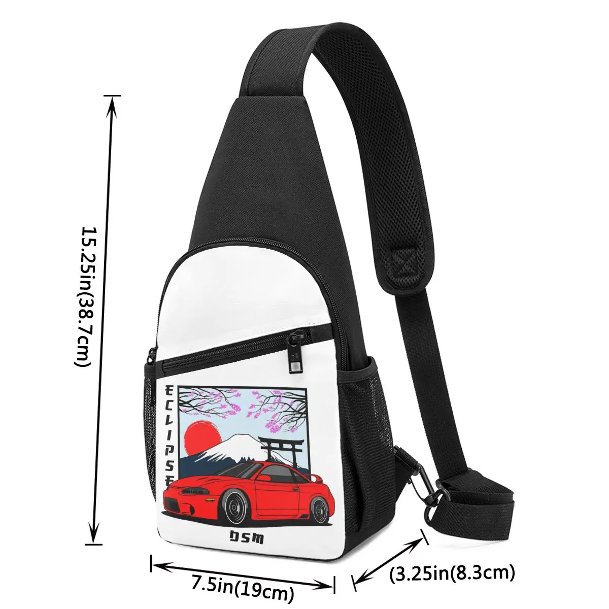 Eclipse Japan Style Chest Bag Men Sling Crossbody Backpack Chest Bag Travel Hiking Daypack Shoulder Bag