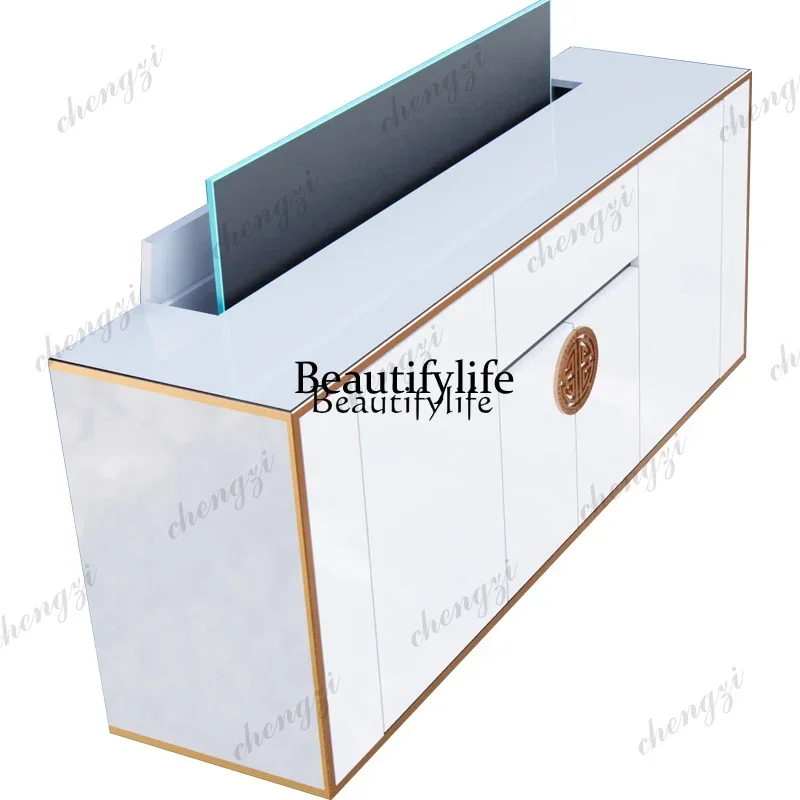 45 jj *White intelligent lifting TV cabinet remote control automatic hidden TV partition cabinet