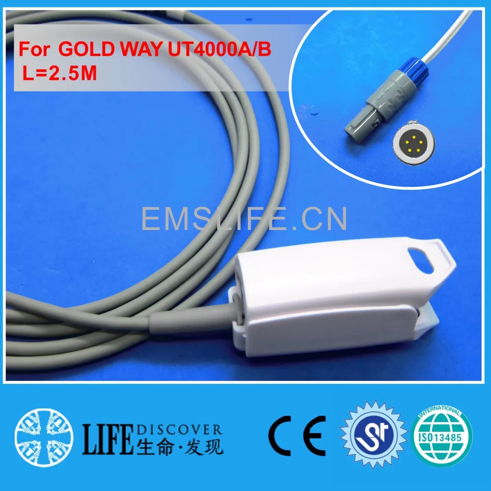 Long cable AWT adult finger clip spo2 sensor for GOLDWAY UT4000,UT3000