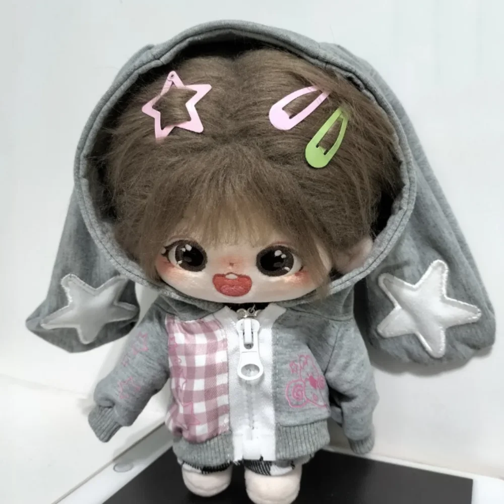 

Rabbit Coat for 20cm Kpop Star Cotton Doll Mini Long Ear Outfit Idol Cotton Doll's Clothes Star Plush Doll Clothes Accessories