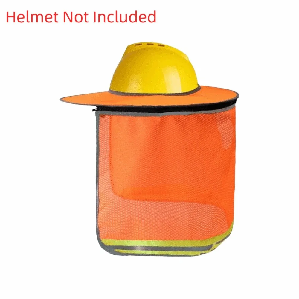 UV Protection Safety Helmet Curtain Breathable Wide Brim Reflective Neck Protector Reflective Portable Sunscreen Neck Cover