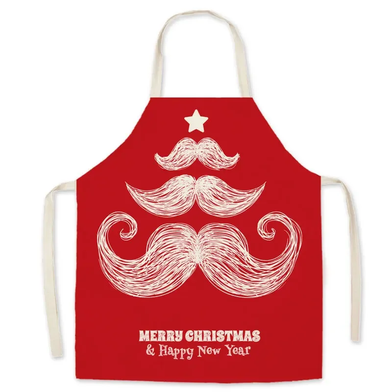 New Christmas Cartoon Apron Linen Creative Christmas Oil and Dustproof Adult Apron Parent-child Customization Tablier фартуки