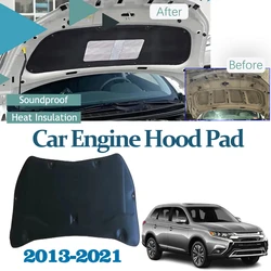 미쓰비시 아웃랜더 3 ZK ZL 2013-2021 자동차 후드 사운드 패드, 방음 내화 커버, 단열 매트, 자동차 액세서리