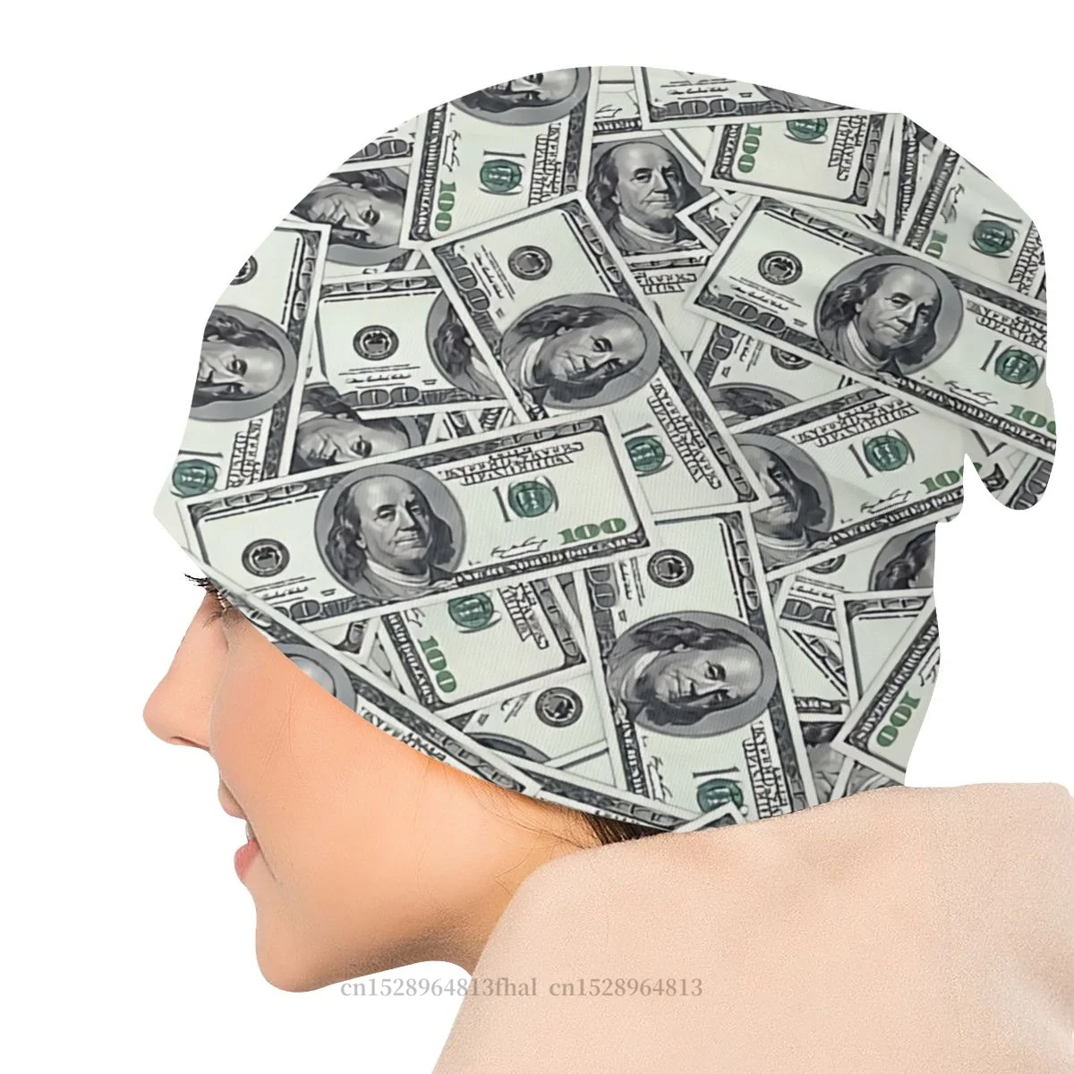 Outdoor Hats Giant Money Background 100 Dollar Bills Thin Hat Bonnet Hipster Skullies Beanies Caps Men Women\'s Earmuffs