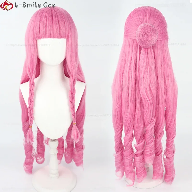 Anime Perona Cosplay Wig 80cm Long Pink Curl Hair Style Perona Wigs Heat Resistant Synthetic Hair Party Woman Wigs Wig Cap