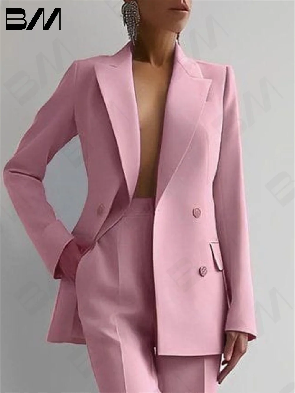 Classic Slim Suits for Women, Wedding Suit, Formal Office Suits, Charming Pink, 2 PCs, Hot Sale Customized