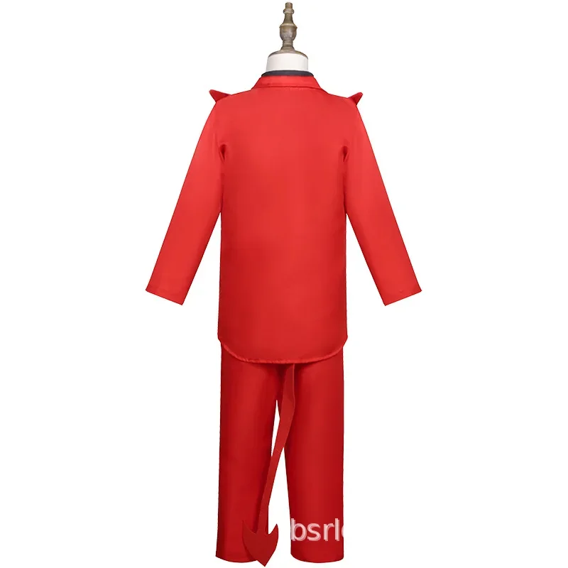 European Aristocracy Vampire Kids Red Demon Devil Evil Jacket Pants Dress Halloween Cosplay Costumes Boys Girls Bull Ghost Party