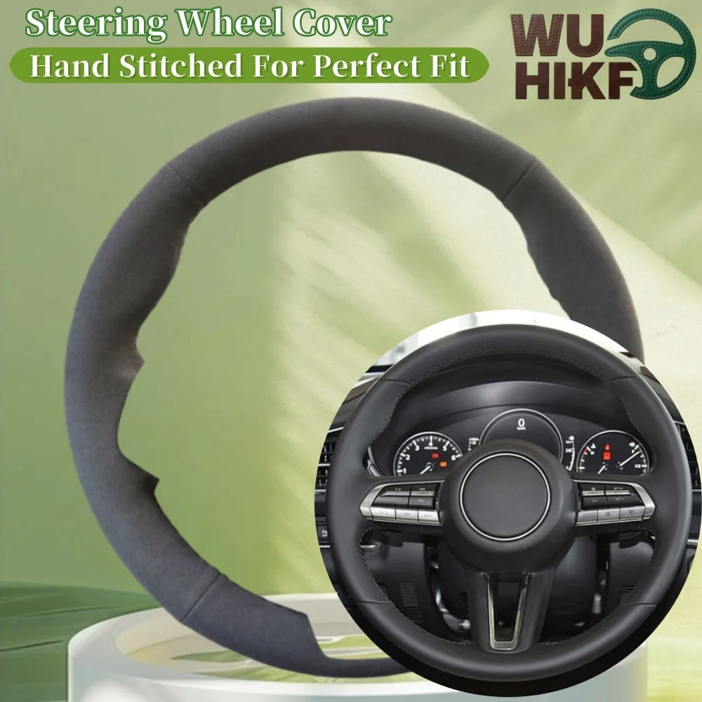 

Замшевый чехол на руль автомобиля с ручным шитьем для Mazda CX-30 CX30 Mazda 3 Axela 2019-2020, аксессуары для салона автомобиля