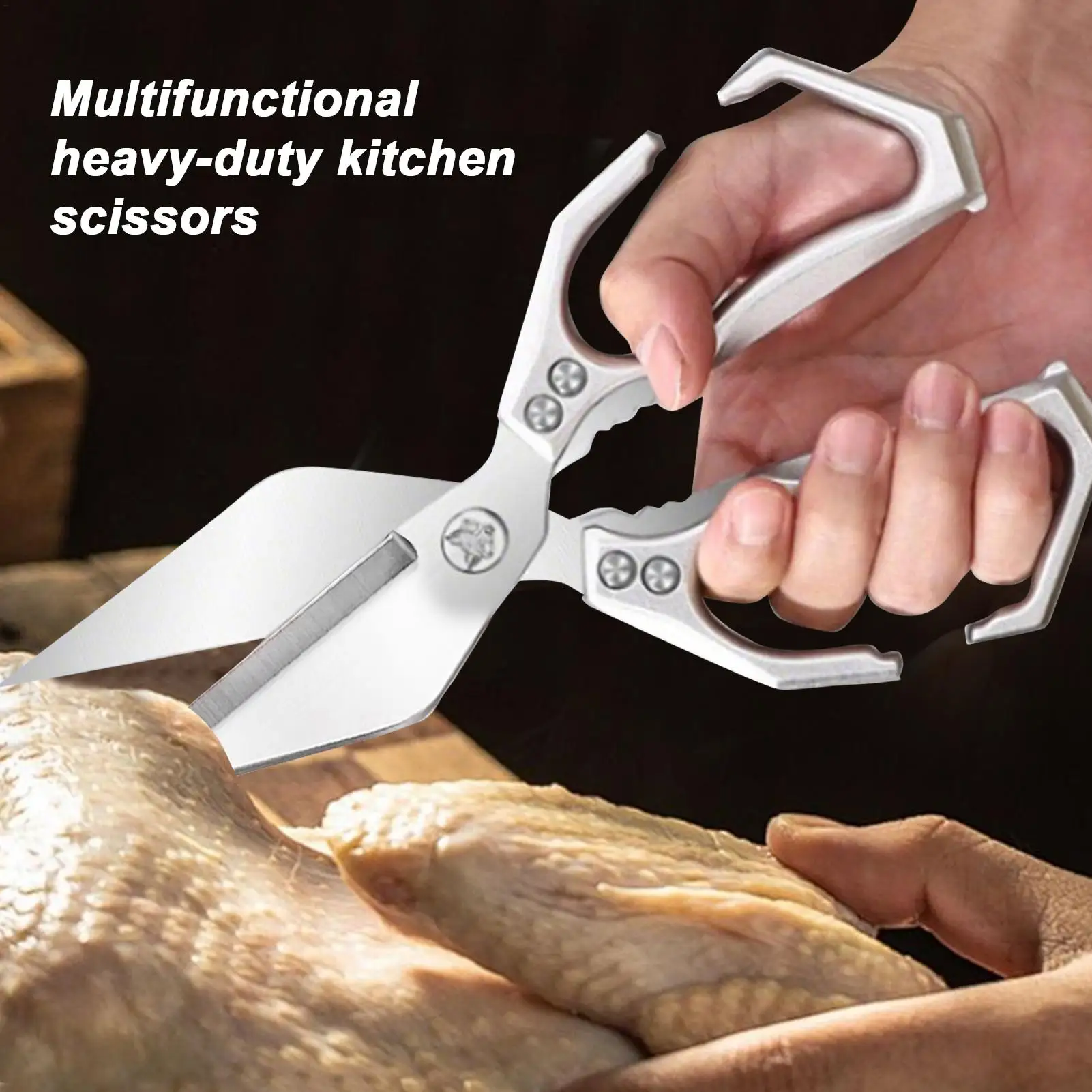 Forbici multifunzionali Forbici da cucina in acciaio inossidabile Pollo Osso Carne Pesce Uccisione Forbici dedicate in acciaio ad alto tenore di carbonio
