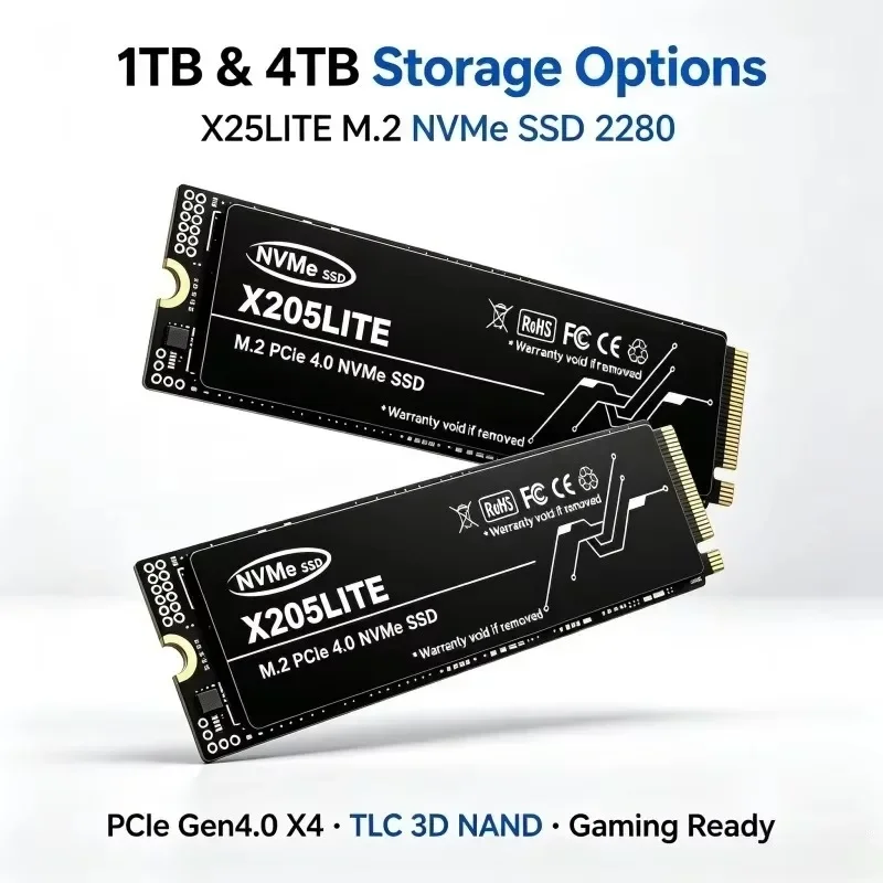 X205LITE Gaming SSD M.2 NVMe PCIe4.0 2280 3500MB/s TLC 3D NAND 1TB 2TB 4TB High-Speed Solid State Disk for Laptop Desktop PS5 PC