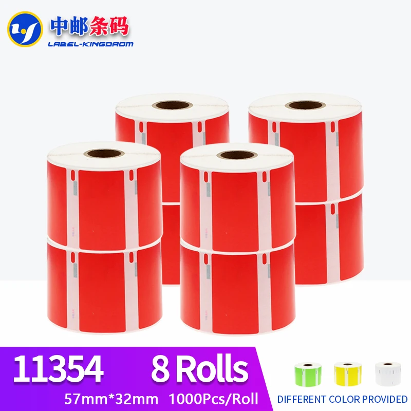 8 Rolls Dymo Generic Red Color 11354 Label 57*32mm 1000Pcs Compatible for LW400 450 450Turbo Seiko SLP 440 Printer